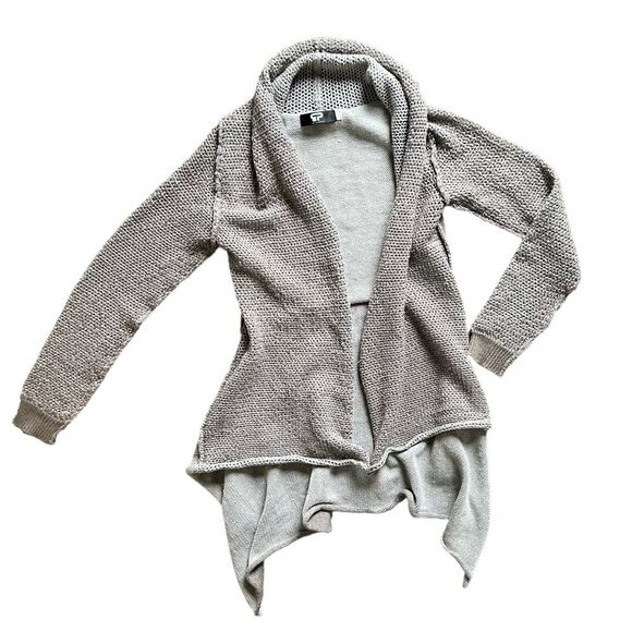 Culture Phit Wool Blend Tan Beige Thick Knit Open Cardigan Women's size Large - Picture 2 of 11